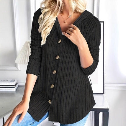 Chaqueta elegante de mujer con botones, cintura ajustable y manga larga