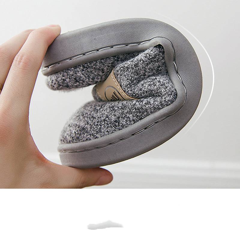 Herren-Winterhausschuhe für drinnen, warm, rutschfest, aus Baumwollstoff