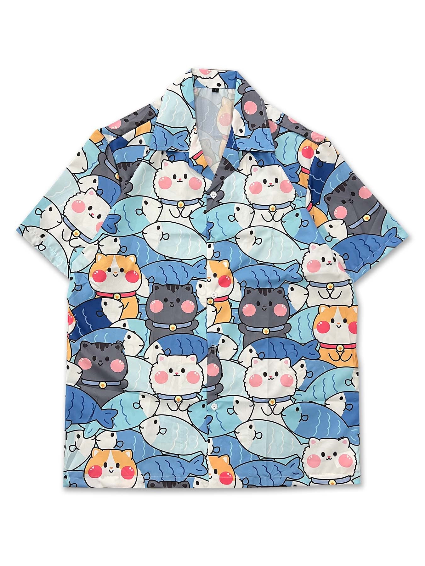 Camisa estampada con estilo vintage retro de dibujos animados