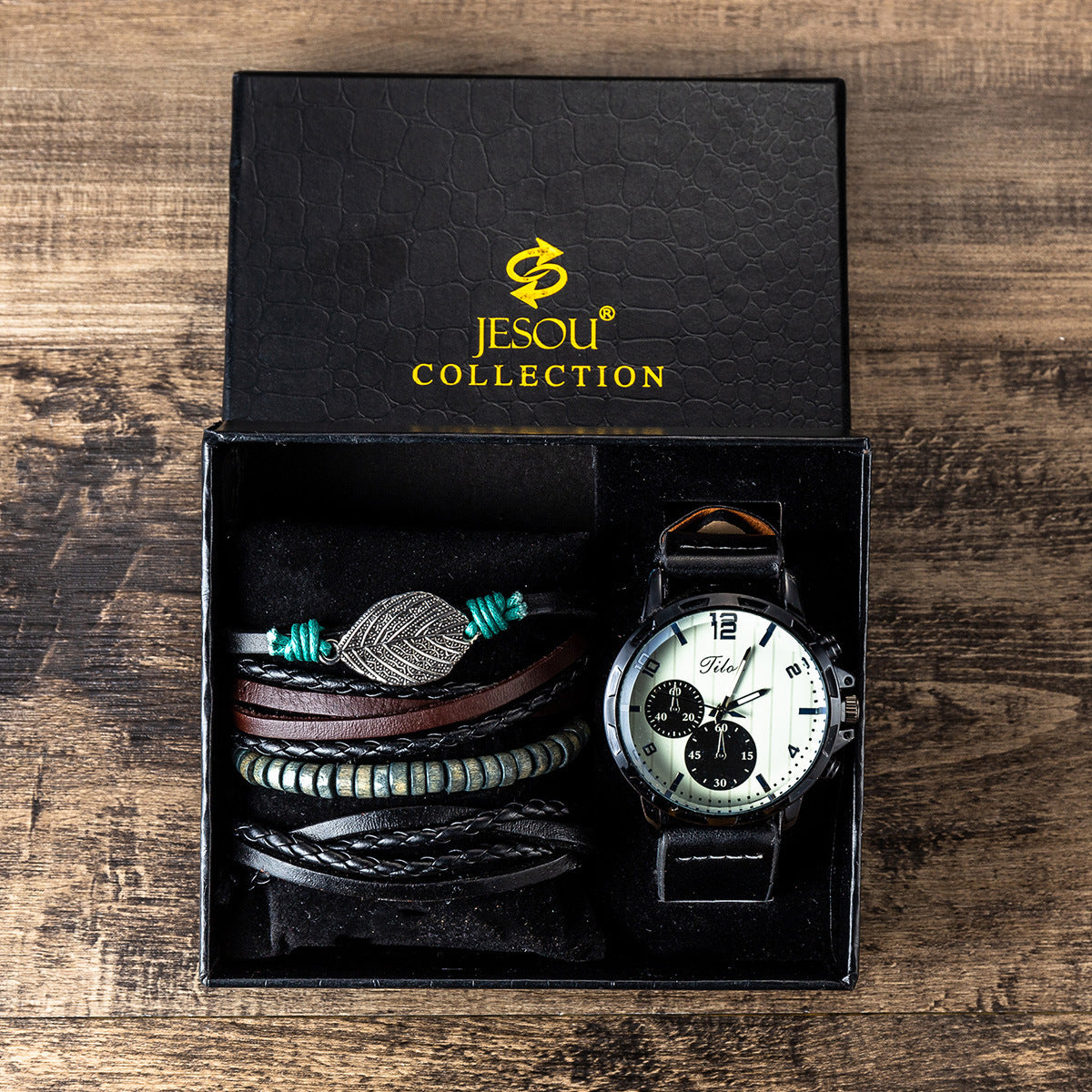 Herrpresentset – Stilren Klocka med Armband