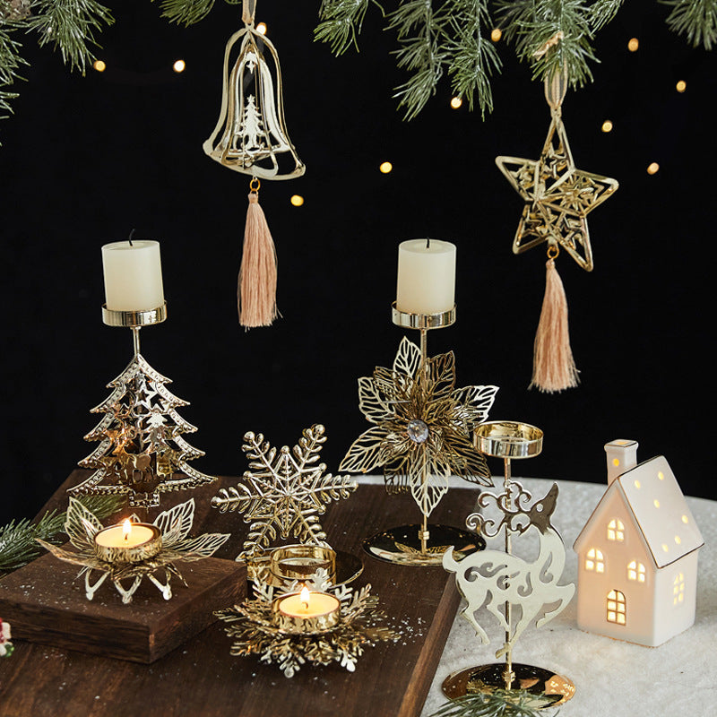 Romantisk Jul Ljusstake – Smidesjärn Dekoration