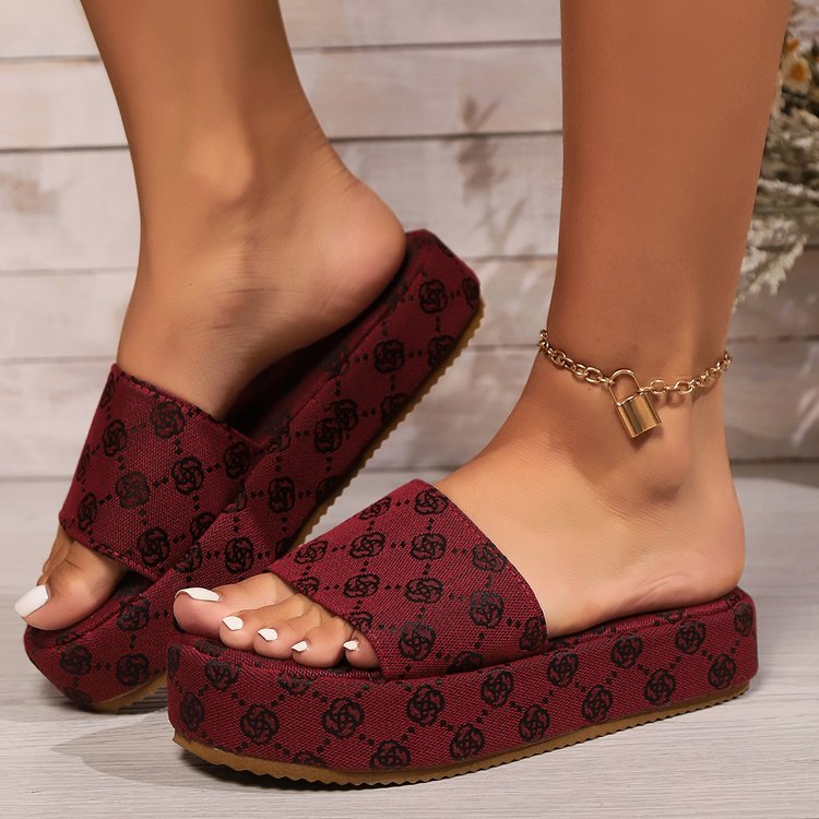 Zapatillas Elegantes Bordadas Para Mujer Con Talón Suave Y Suela Gruesa