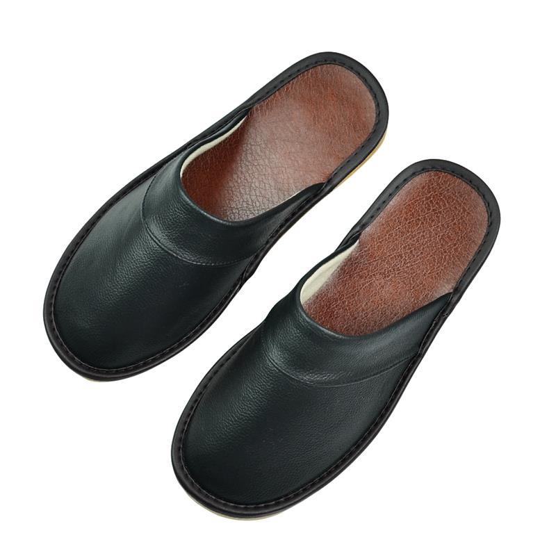 Zapatillas de cuero cerradas para interior y hogar