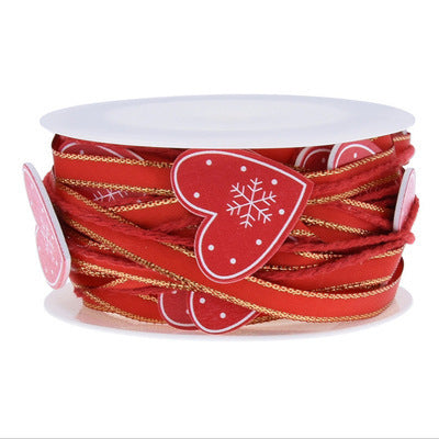 Juldekoration – Röd Femuddig Stjärna &amp; Rosettband