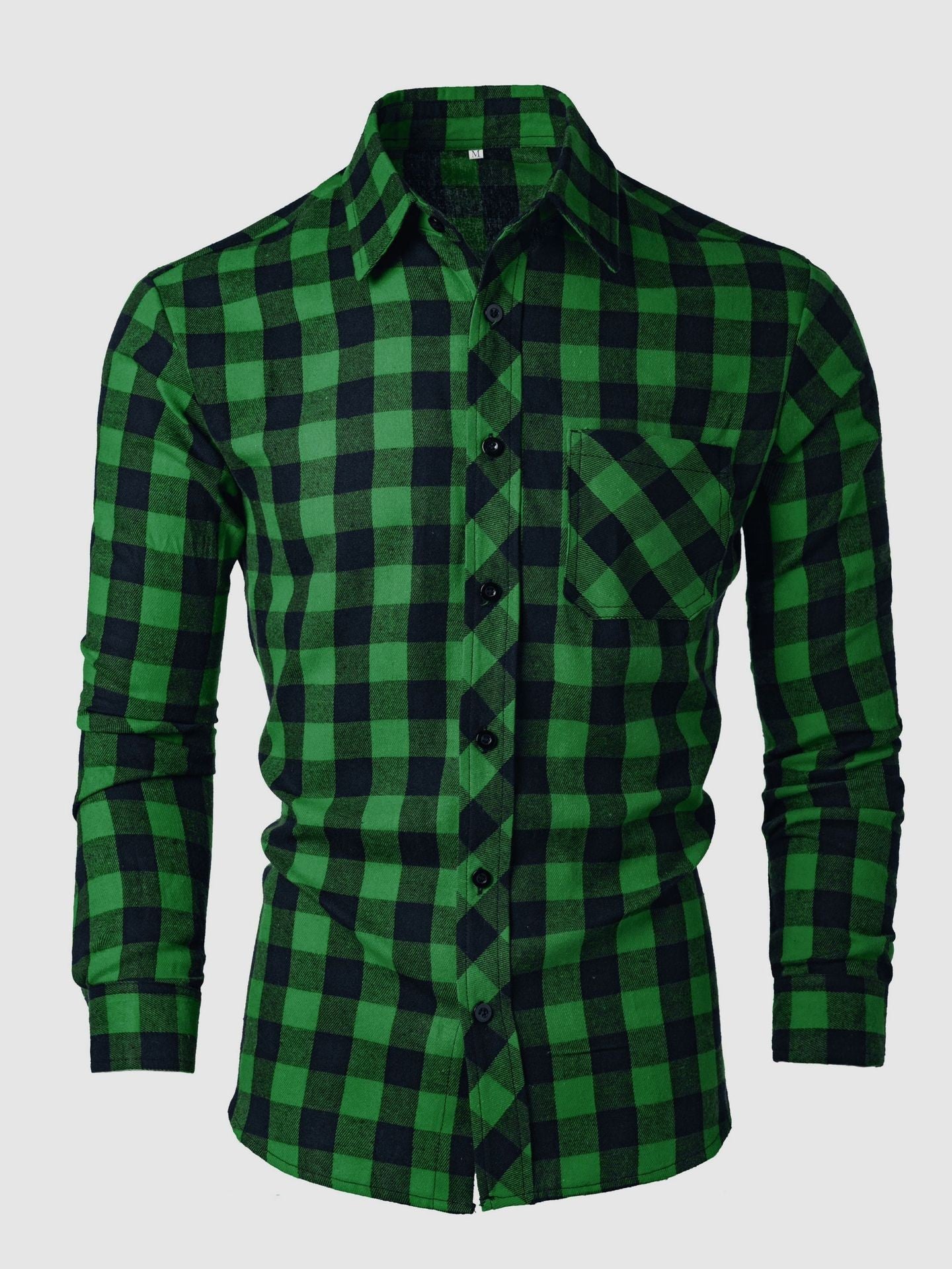 Camisa informal estampada ajustada con cuello solapa