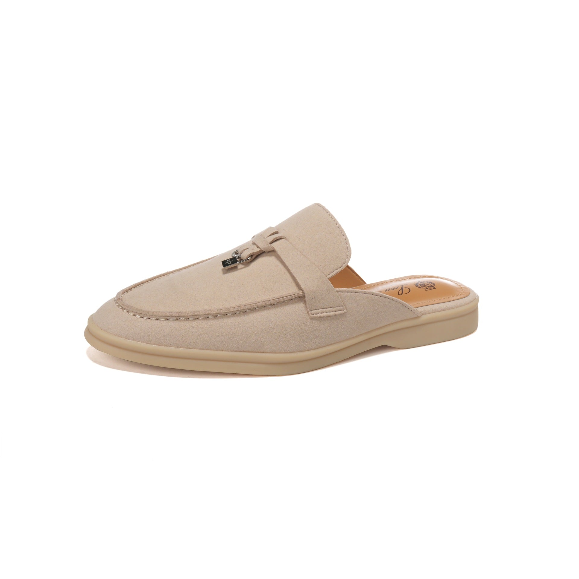 Mocassins en cuir véritable pour femme, pantoufles ouvertes