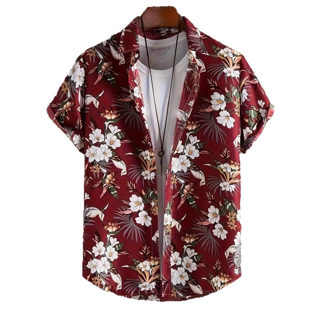 3D Printing Fashion New Flower Men's Short Sleeve Shirt