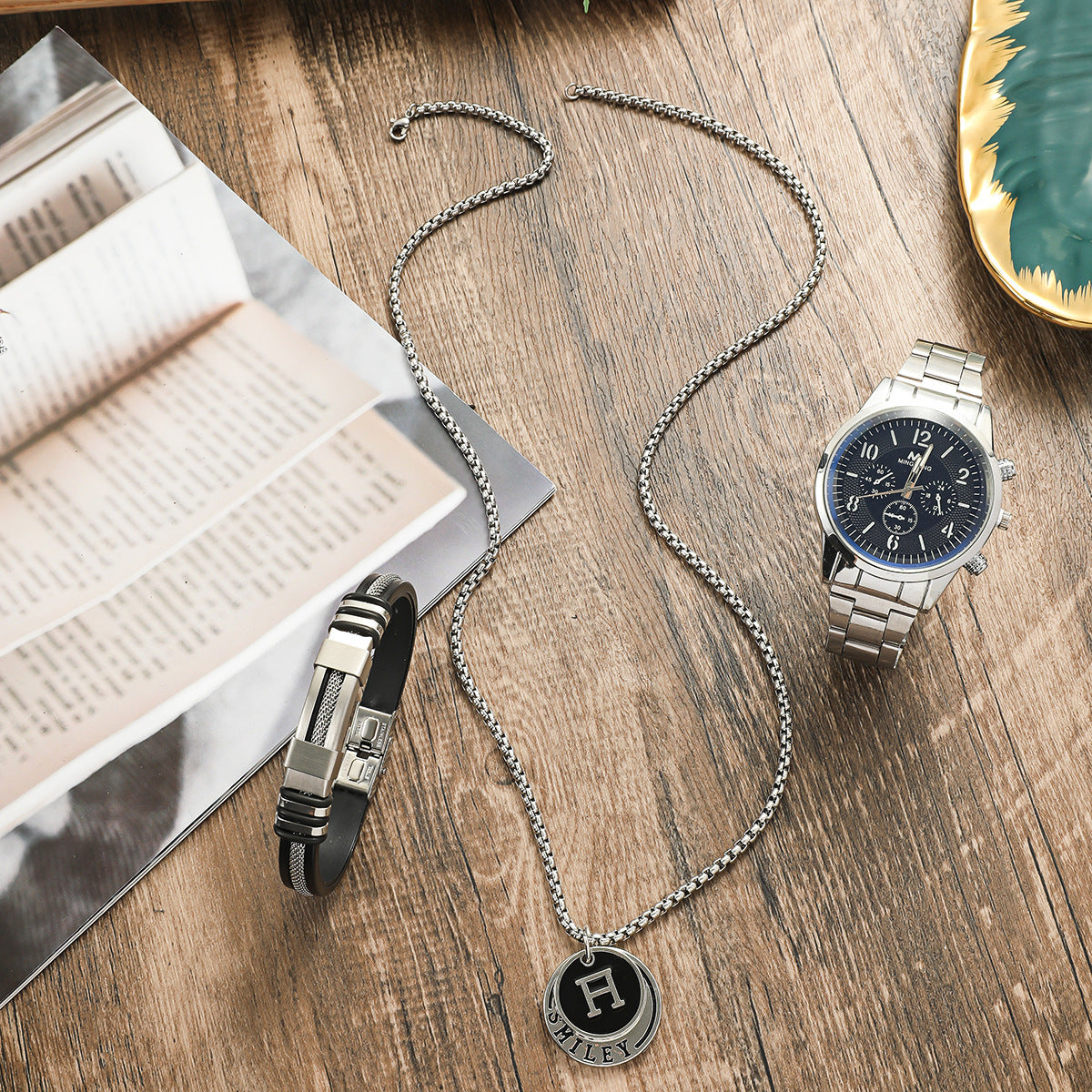 Herrarnas Business Gåvoset – Klocka, Armband och Halsband