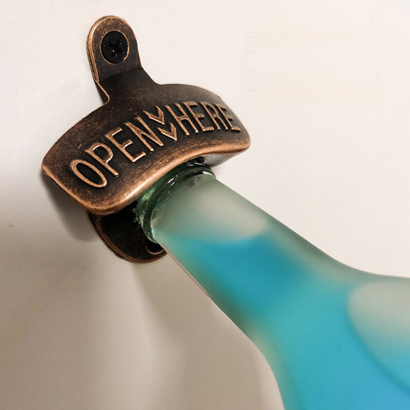 Abrebotellas retro creativo de pared para cerveza