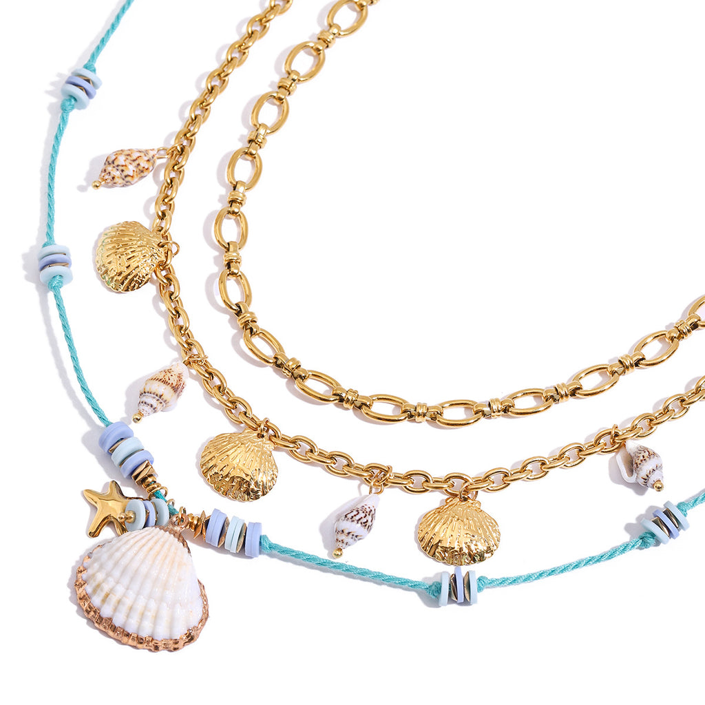 Titanium Steel Pearl Necklace Accessories Female Summer