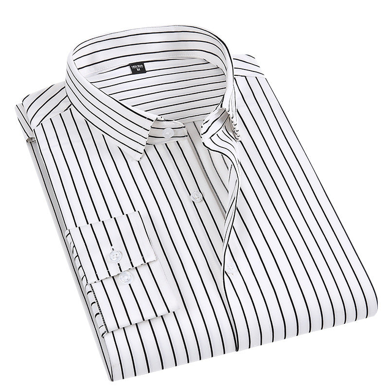 Camisa fina de manga larga para hombre, casual y entallada