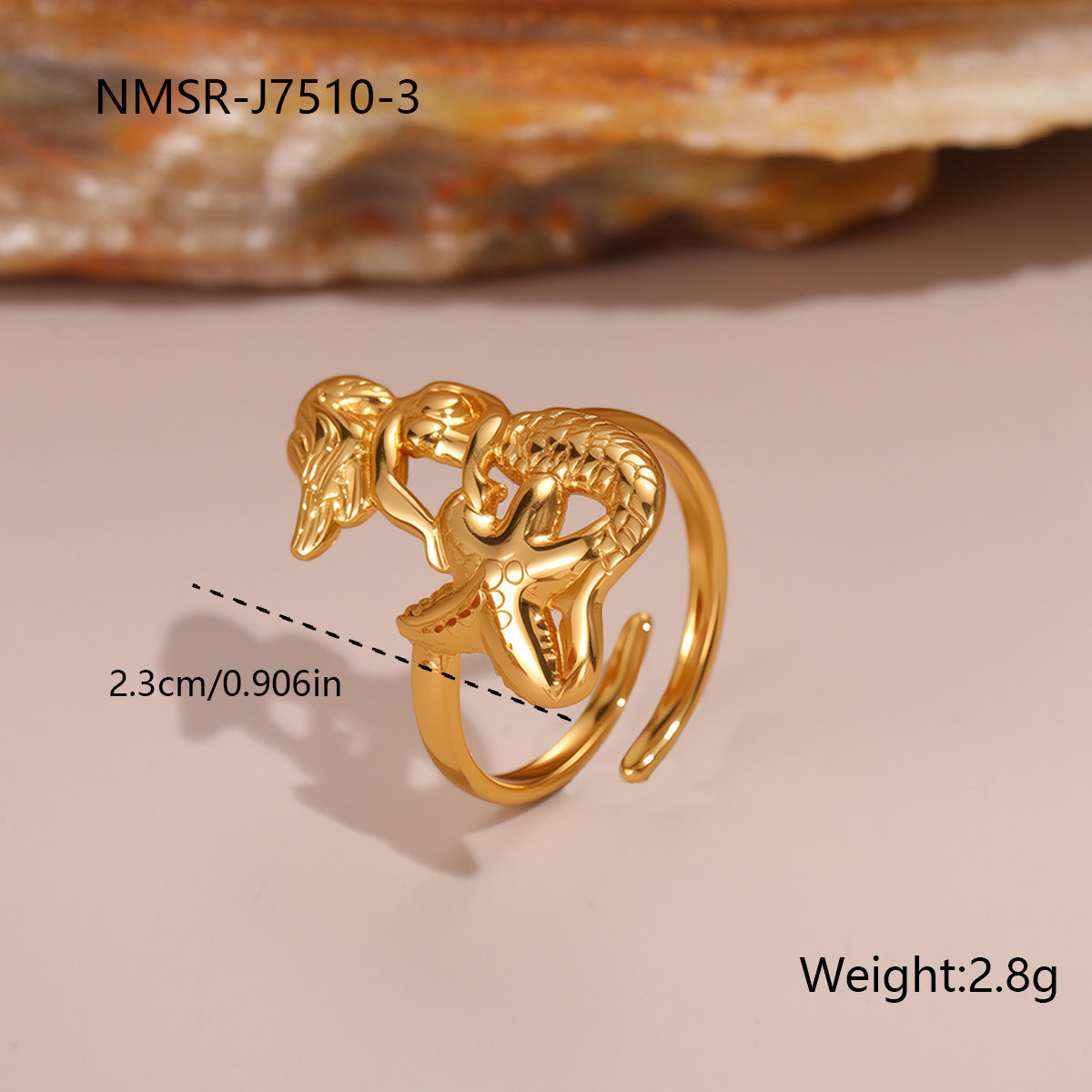 Fashion Geometry Pattern Flower Ocean Ring Open Design Bracelet