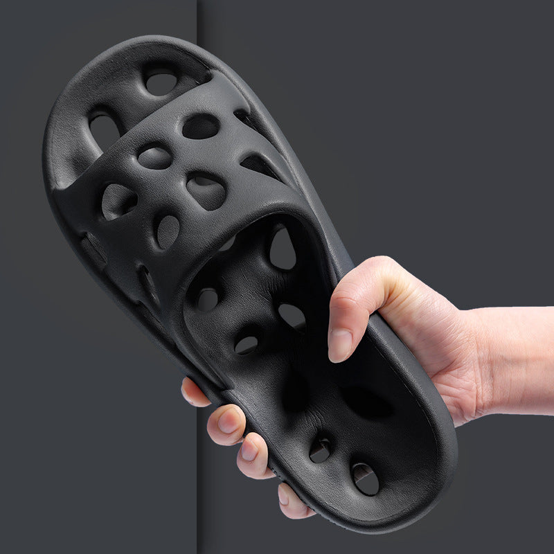 Sandalias de plástico huecas antideslizantes para interior, baño e inodoro, con drenaje de agua