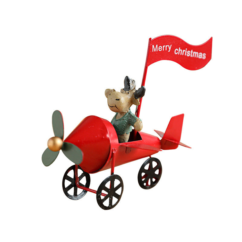 Smidesjärnsträning i harts, jul, kreativ hänge, målad jultomte, älg, trehjuling, hängande dekoration