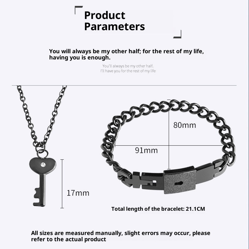 Necklace Bracelet Peach Heart Titanium Stainless Steel Interlocking