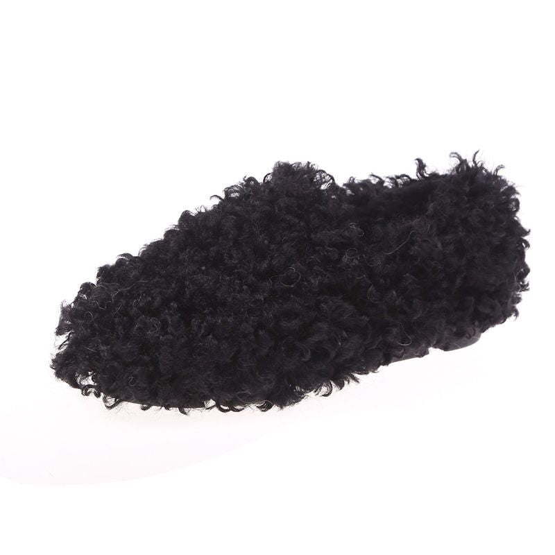 Lamb Curly Pumps Women's Flat Bottom