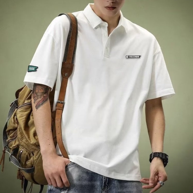 Men's Casual American-style Heavy Loose Lapels Short Sleeve