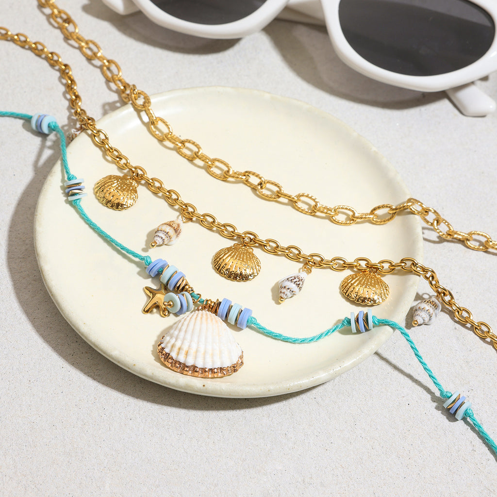 Titanium Steel Pearl Necklace Accessories Female Summer