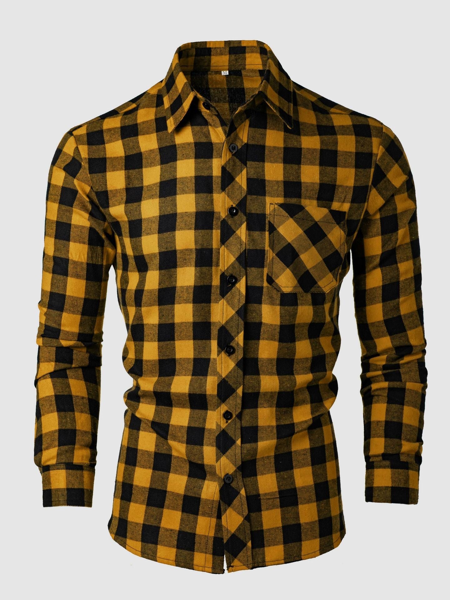 Camisa informal estampada ajustada con cuello solapa