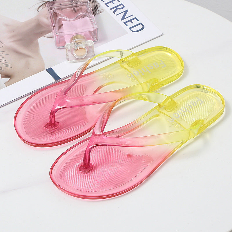 Chanclas de moda para mujer de dos colores con degradado, nuevas de verano