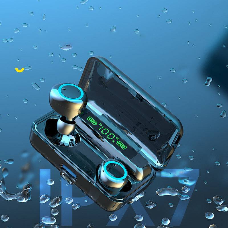 Trådlöst binauralt mini-sportheadset med digital touchskärm och Bluetooth-display