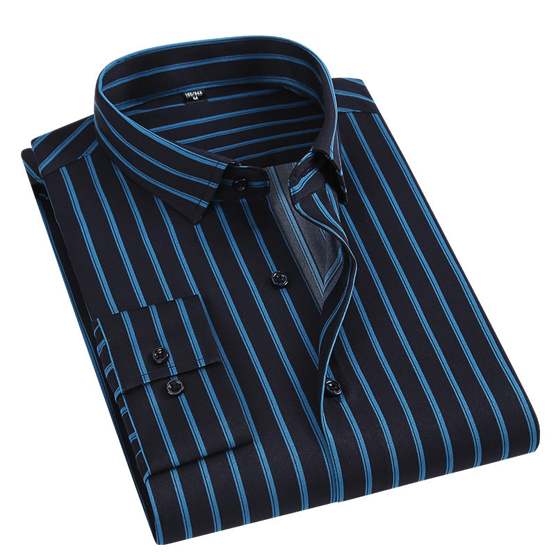 Camisa fina de manga larga para hombre, casual y entallada