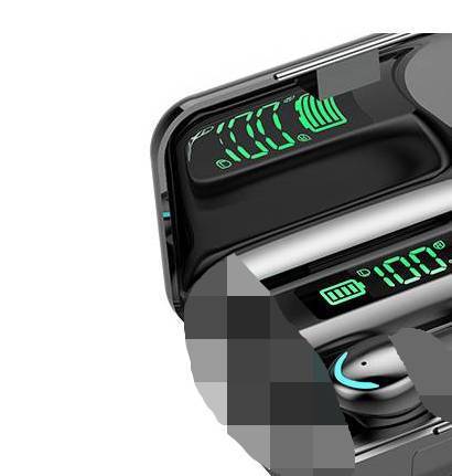 Trådlöst binauralt mini-sportheadset med digital touchskärm och Bluetooth-display