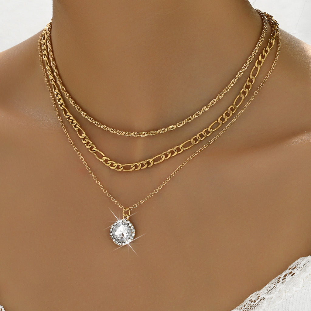 Multi-layer Pendant Necklace Fashion Women's Accessories Hemp Flowers Chain