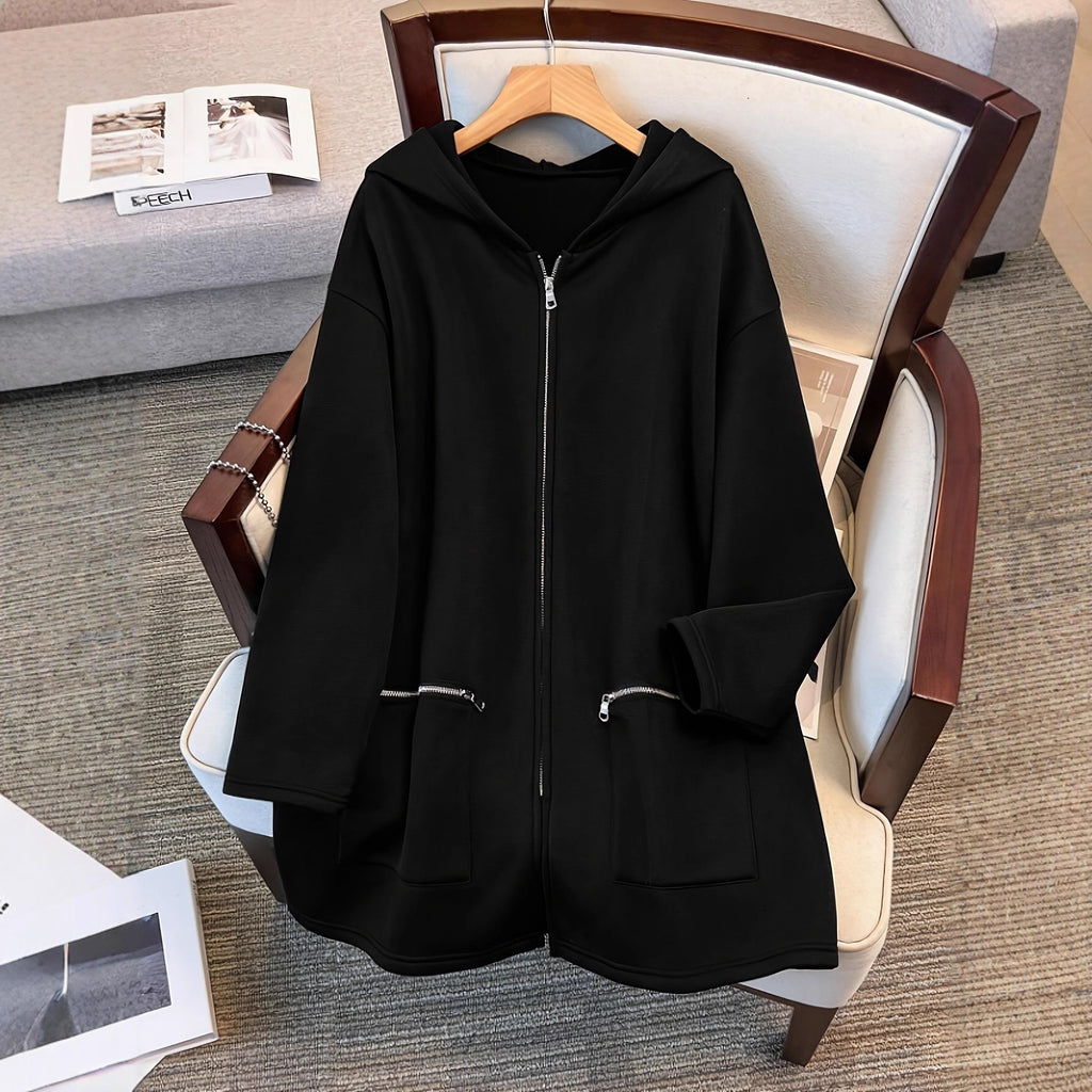 Sudadera con capucha holgada de talla grande, retro-chic, casual y deportiva para otoño e invierno