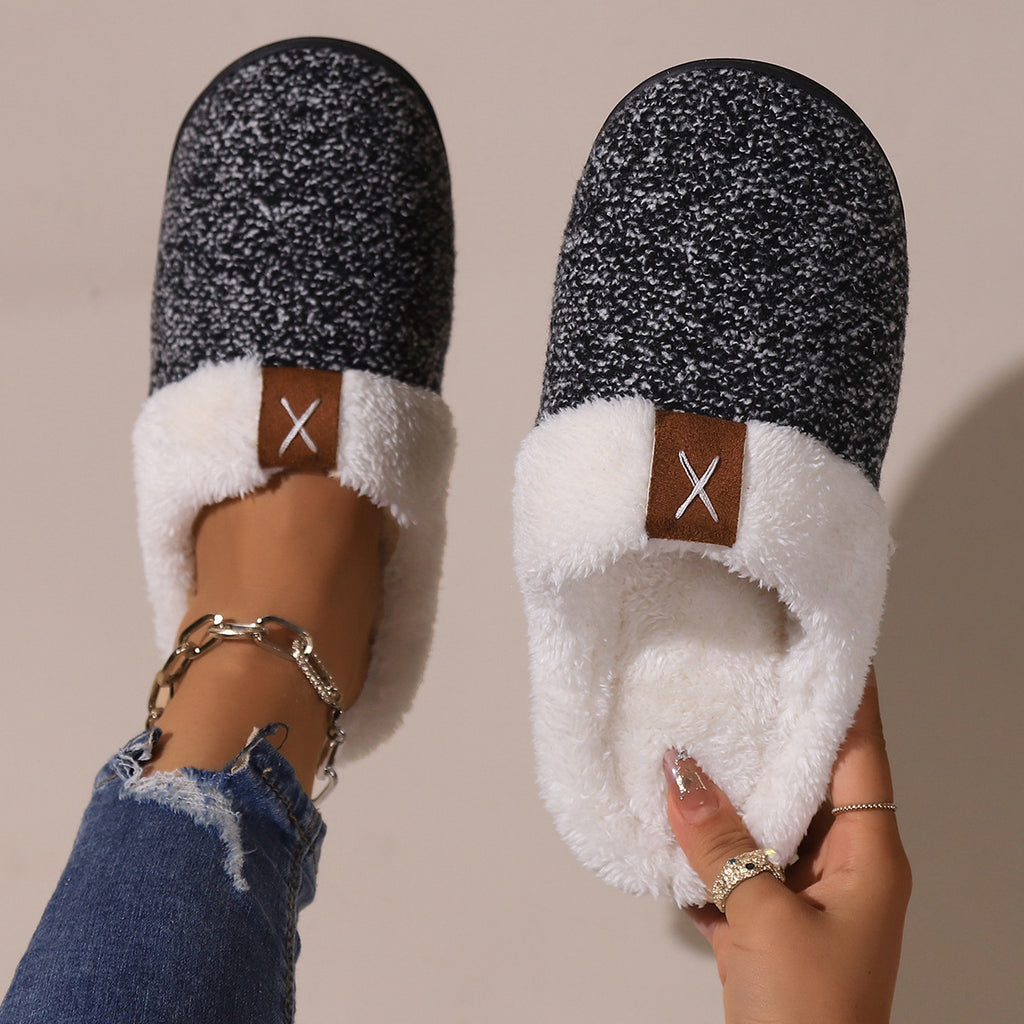 Pantuflas de peluche de invierno, moda, suela gruesa, cálidas, para mujer y hombre, zapatillas de casa para interior y dormitorio