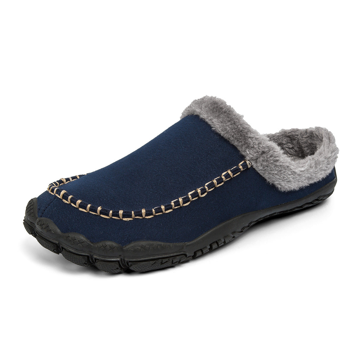 Zapatillas de invierno para hombre, cálidas, ligeras, antideslizantes, acogedoras y mullidas, de casa, anchas, para interior y exterior