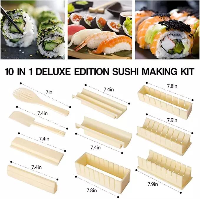 Kits profesionales antiadherentes para hacer sushi de 11 piezas