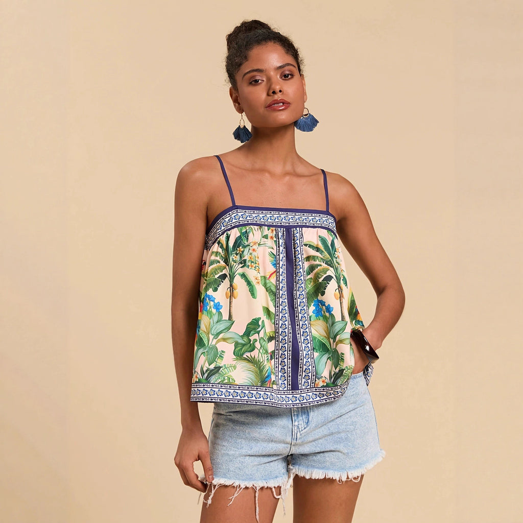 Camisole imprimée chic coupe ample décontractée pour femme