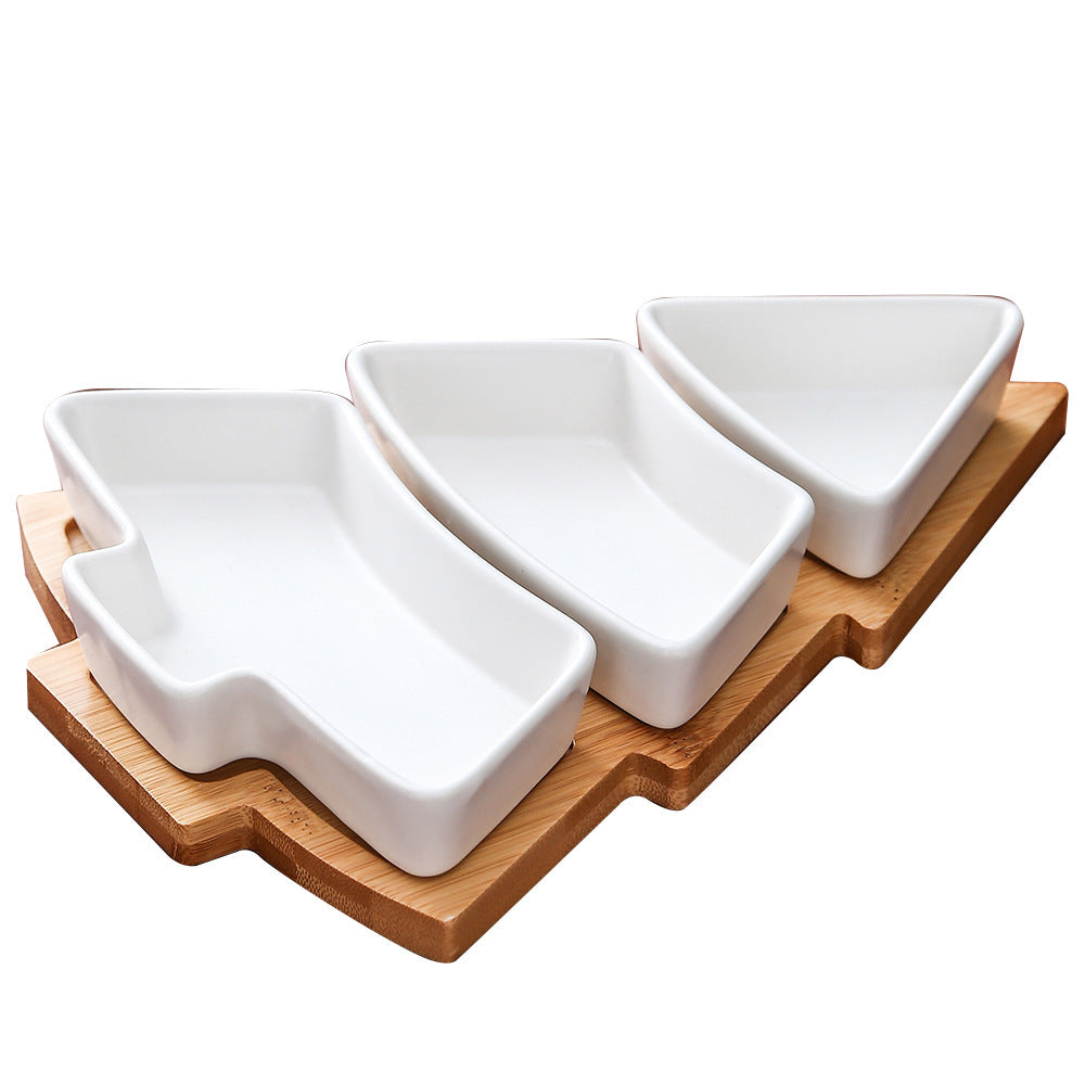 Julgranformad serveringsbricka i plast för snacks och desserter