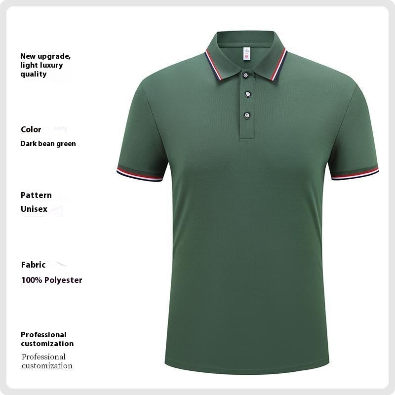 Fashion Is Ice Silk Lapel Short Sleeve Polo Shirt