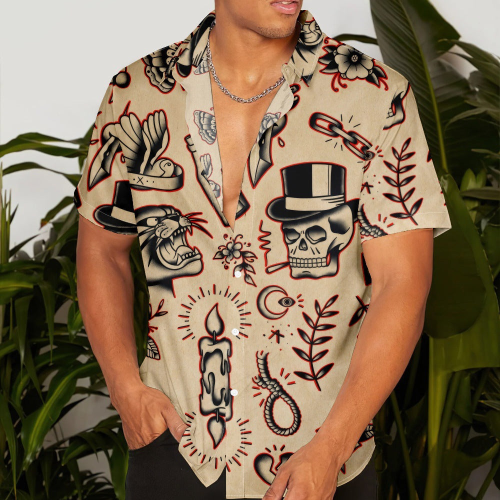 Camisa de playa hawaiana para ocio personal y vacaciones, manga corta