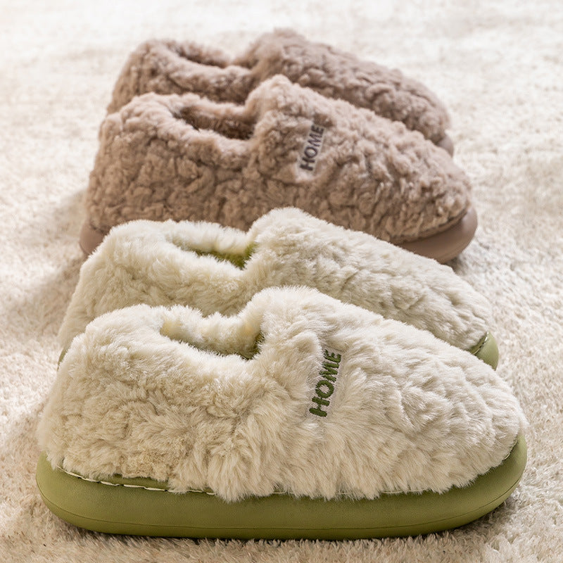 Pantuflas de algodón cálidas y antideslizantes para hombre para interior