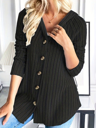 Chaqueta elegante de mujer con botones, cintura ajustable y manga larga