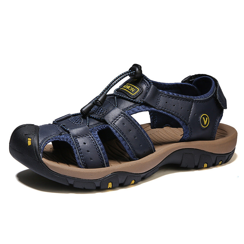 Outdoor-Herrensportsandalen aus Leder in großen Größen