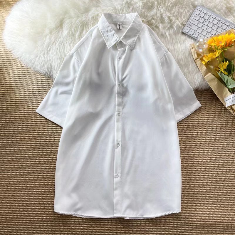 Chinese Men's Shirt Summer Stand Collar Shirt Half Sleeve Shirt Men