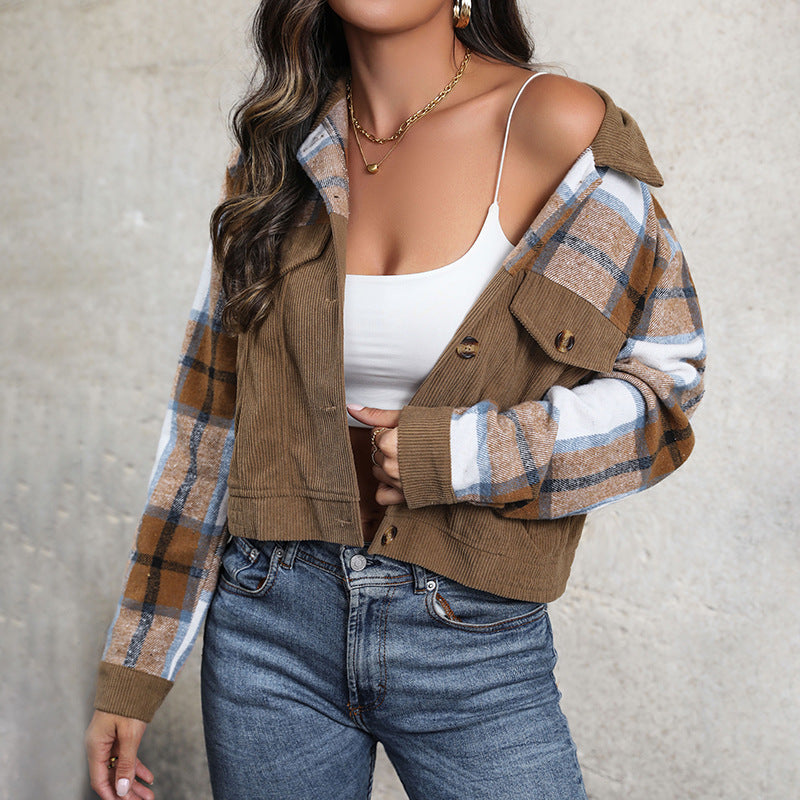 Naisten Retro Manchester-Kaulus Tilkkutyöneuletakki