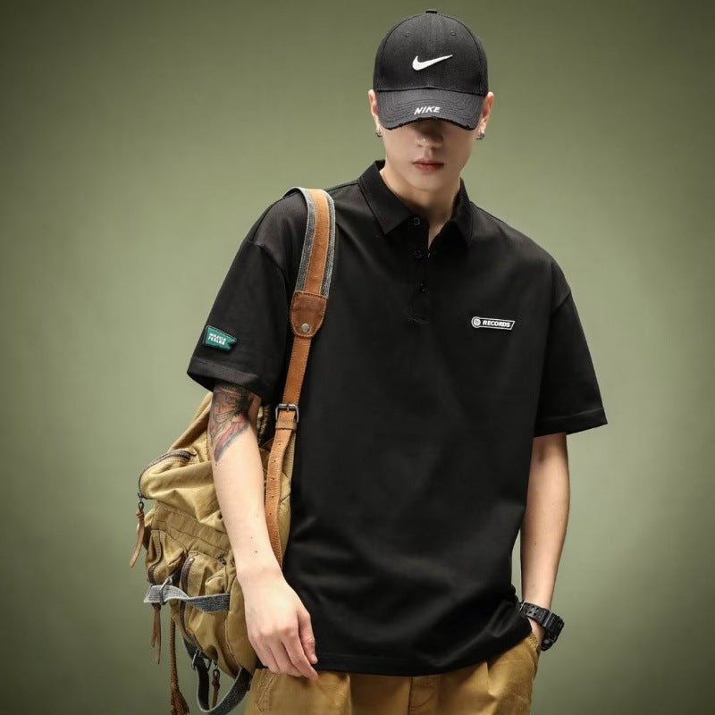 Men's Casual American-style Heavy Loose Lapels Short Sleeve