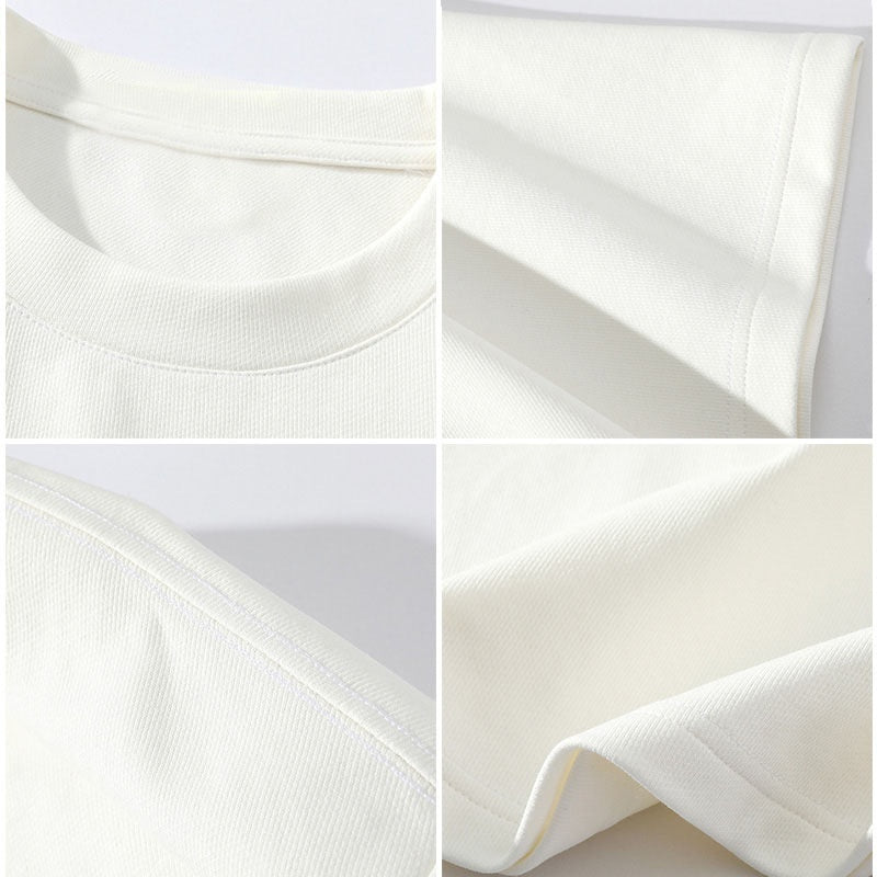 Camiseta interior de algodón nueva de otoño para hombre y mujer, cuello redondo, moderna