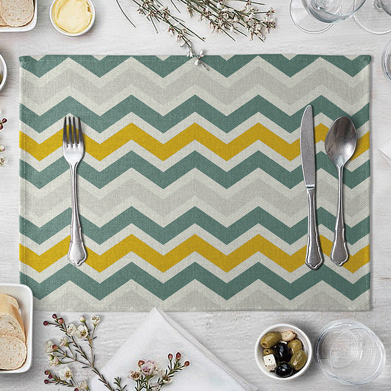 Geometric Pattern Dining Table Placemat Kitchen Supplies
