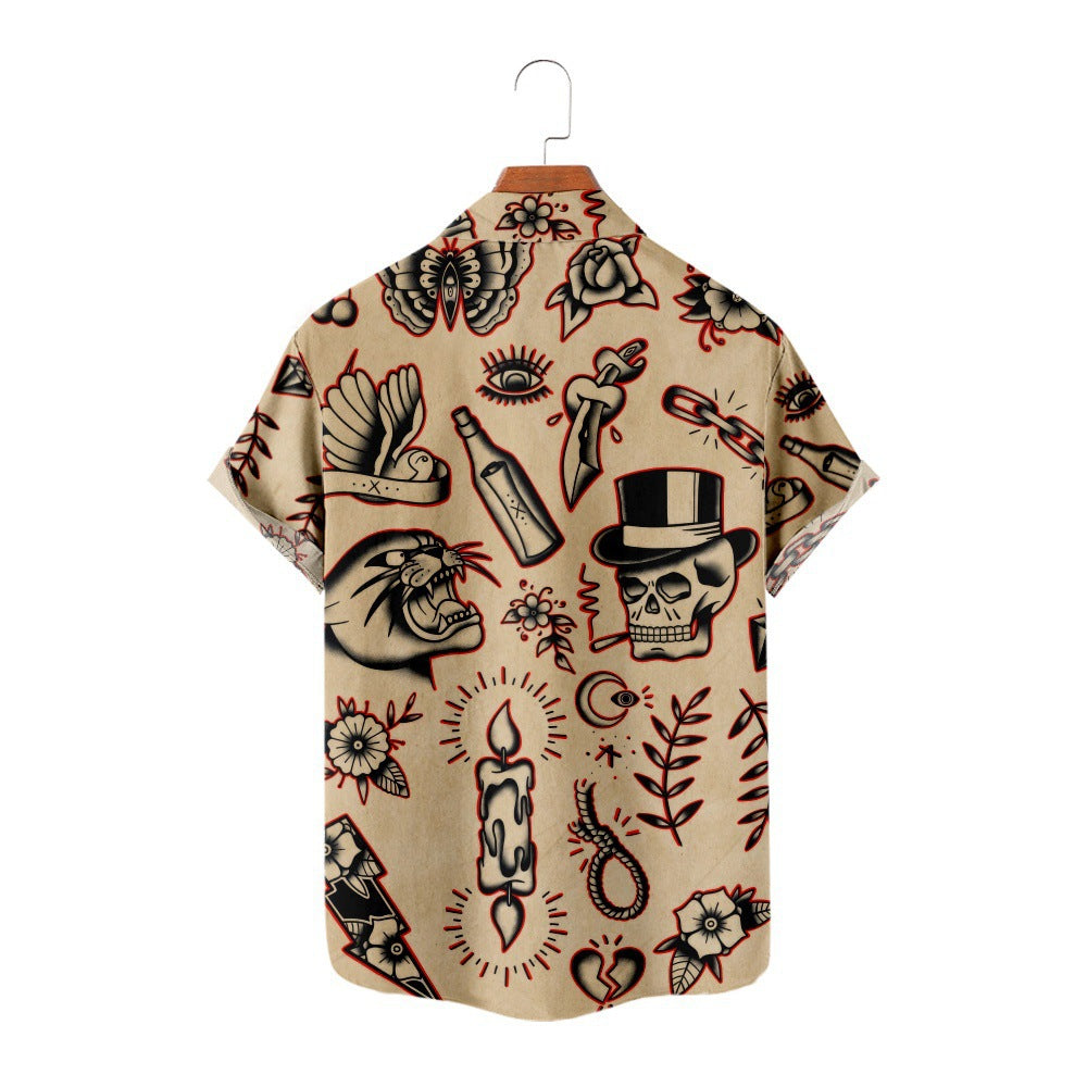 Camisa de playa hawaiana para ocio personal y vacaciones, manga corta