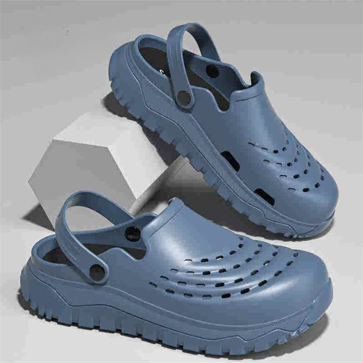 Geschlossene Outdoor-Slipper für den Sommer, Plateausohle, höhenverlängernd, rutschfest, trendige Lochschuhe für Damen und Herren