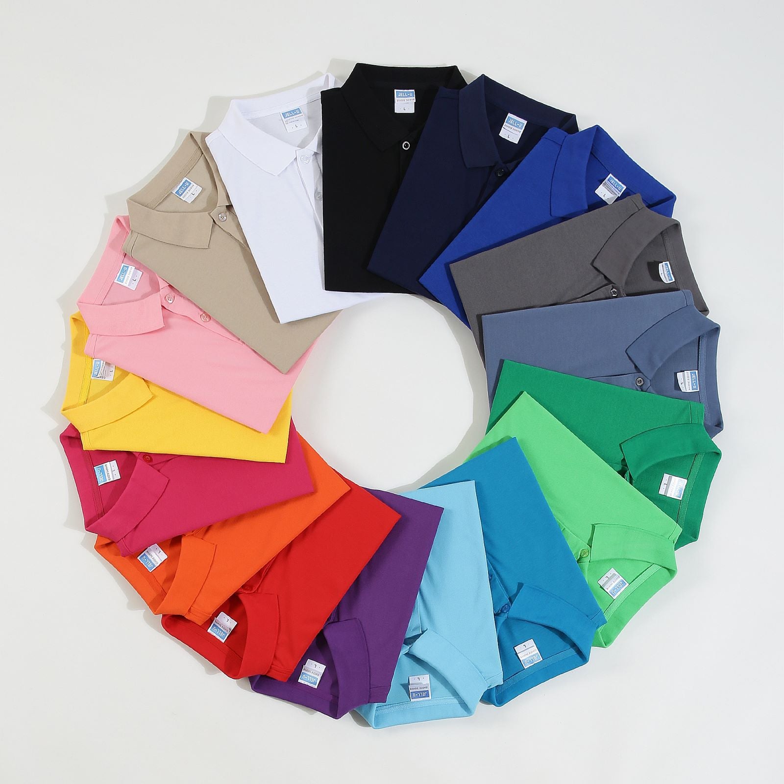 CVC Lapel Polo Shirt Solid Color Workwear Short Sleeve