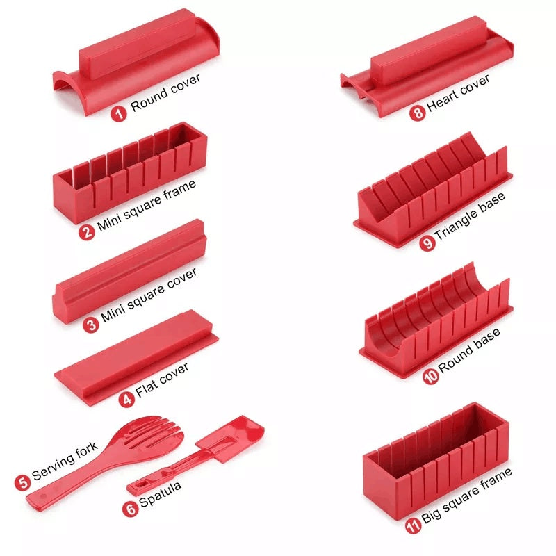 Kits profesionales antiadherentes para hacer sushi de 11 piezas