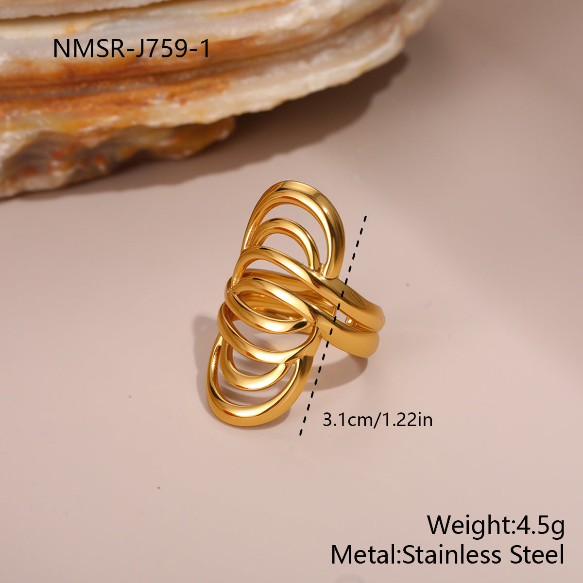 Fashion Geometry Pattern Flower Ocean Ring Open Design Bracelet