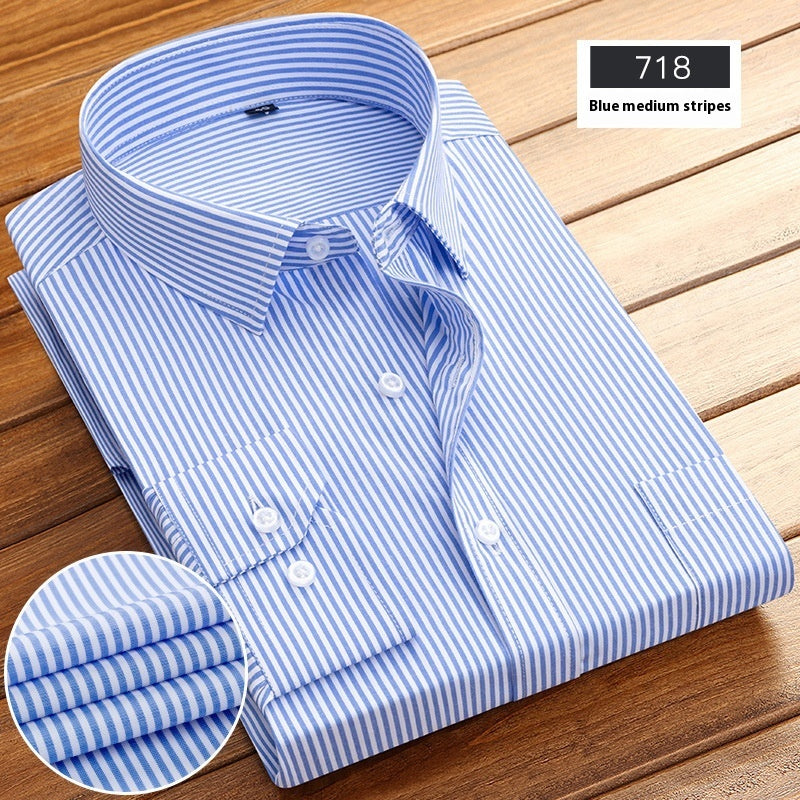 Nueva camisa de hombre de manga larga a rayas para primavera y otoño, estilo business